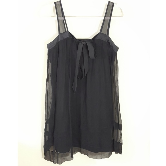 Collective Clothing Dresses & Skirts - Stunning Sheer Black Silk Baby Doll Mini Dress